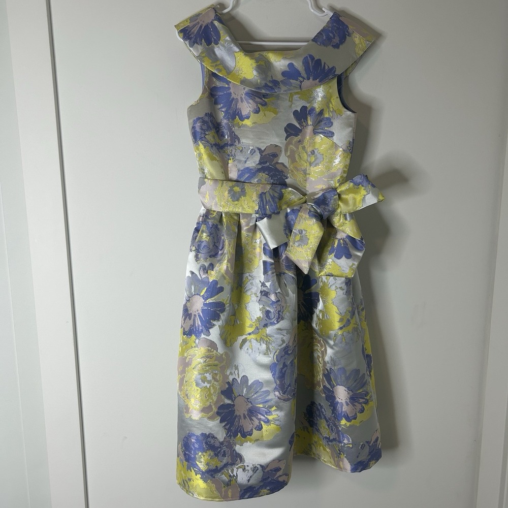 Alex Marie Dress Women's 4 Diana Floral Garden Party Belted Mod Formal Tea Party
